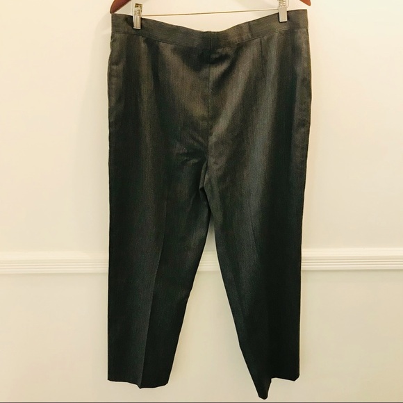 Vintage Escada Trouser Pants 44 large wide leg gray charcoal - Picture 2 of 10